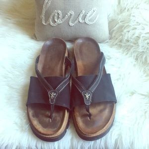 NAOT Black Leather Sandals